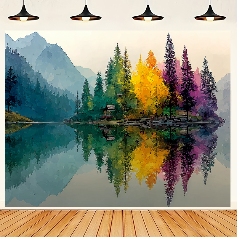Colorful Forest Lake Wall Mura – Interior Design With Wallpaper Bewertung und Preis
