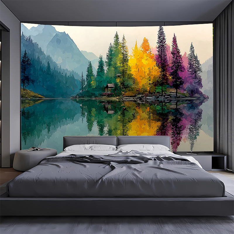 Colorful Forest Lake Wall Mura – Interior Design With Wallpaper Bewertung und Preis