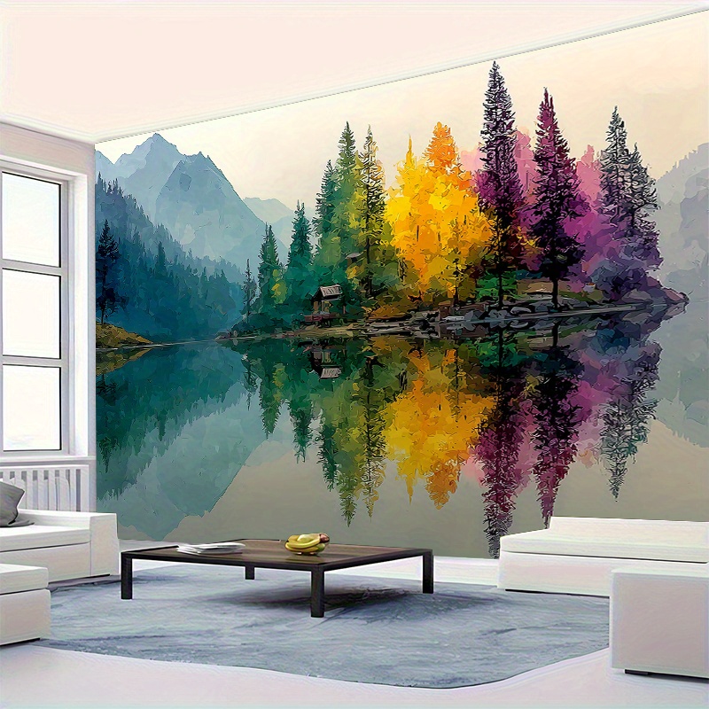 Colorful Forest Lake Wall Mura – Interior Design With Wallpaper Bewertung und Preis