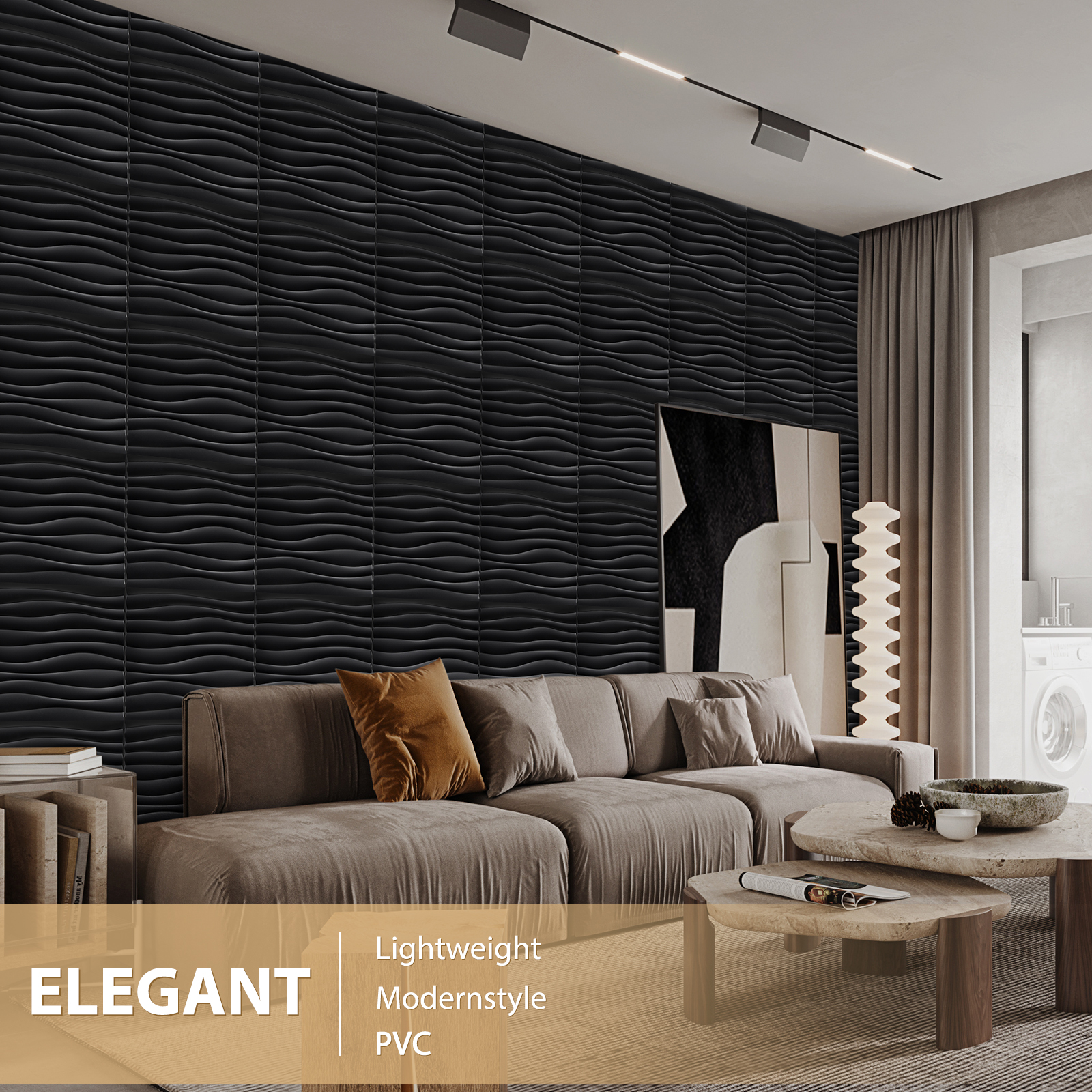 3D Wall Panels PVC Wave Design – Interior Design With Wallpaper Bewertung und Preis
