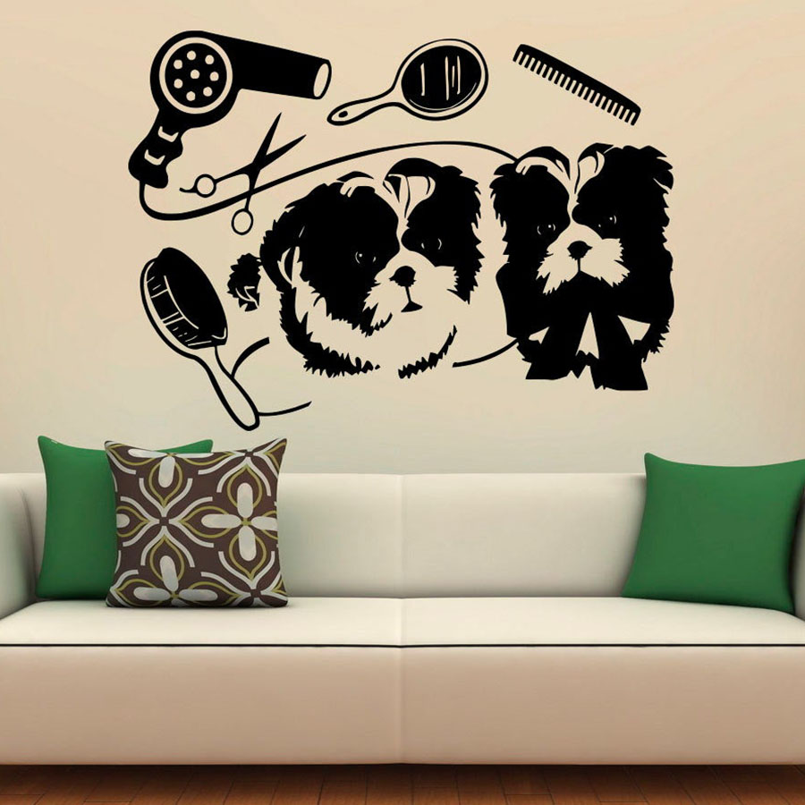 Pet Grooming Wall Decal Cute D – Interior Design With Wallpaper Bewertung und Preis