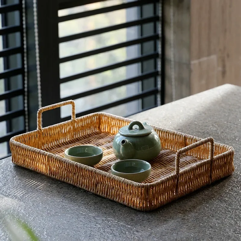 Plastic Storage Tray With Hand – Rattan Tray Handle Bewertung und Preis