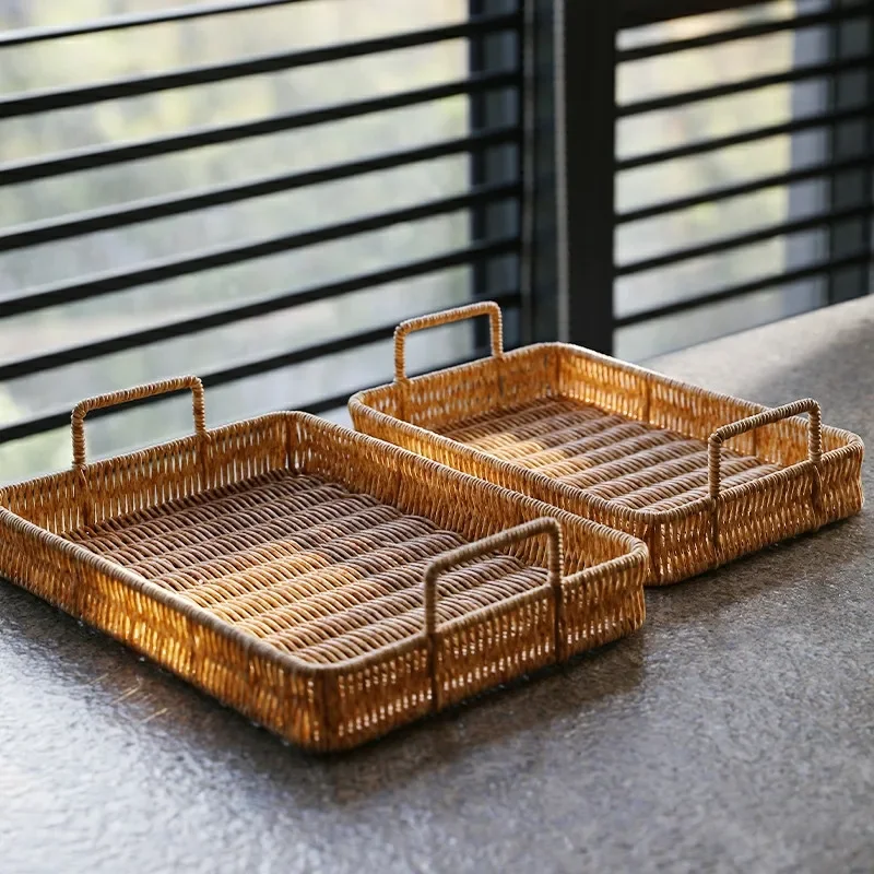 Plastic Storage Tray With Hand – Rattan Tray Handle Bewertung und Preis