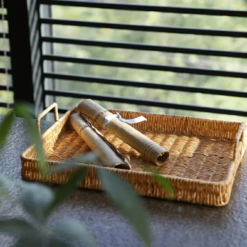 Plastic Storage Tray With Hand – Rattan Tray Handle Bewertung und Preis
