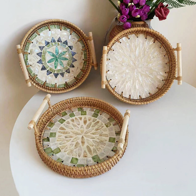 Vintage Handmade Rattan Woven  – Rattan Tray Handle Bewertung und Preis
