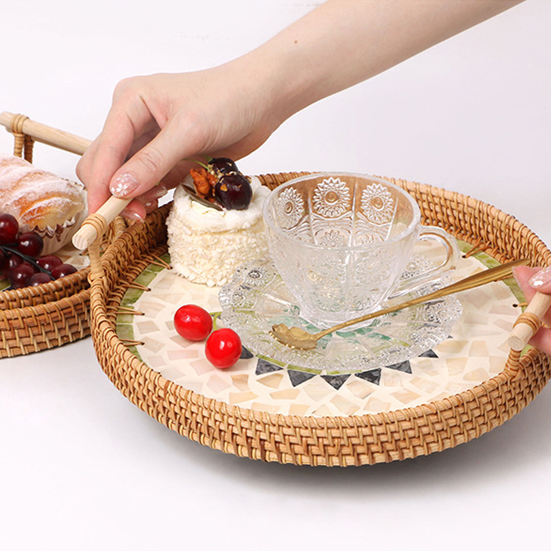 Vintage Handmade Rattan Woven  – Rattan Tray Handle Bewertung und Preis