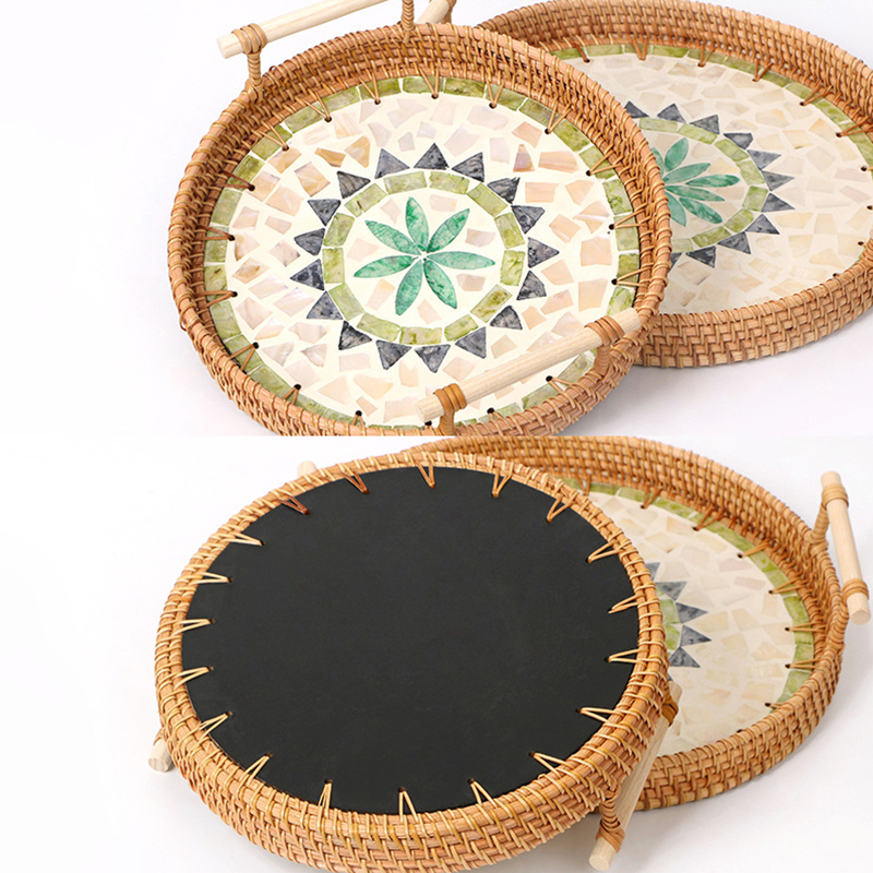 Vintage Handmade Rattan Woven  – Rattan Tray Handle Bewertung und Preis