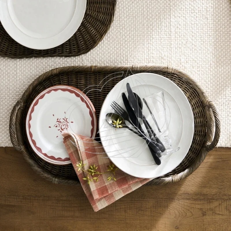 Handmade Woven Rattan Decor Tr – Rattan Tray Handle Bewertung und Preis