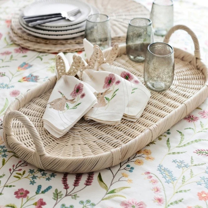 Handmade Woven Rattan Decor Tr – Rattan Tray Handle Bewertung und Preis