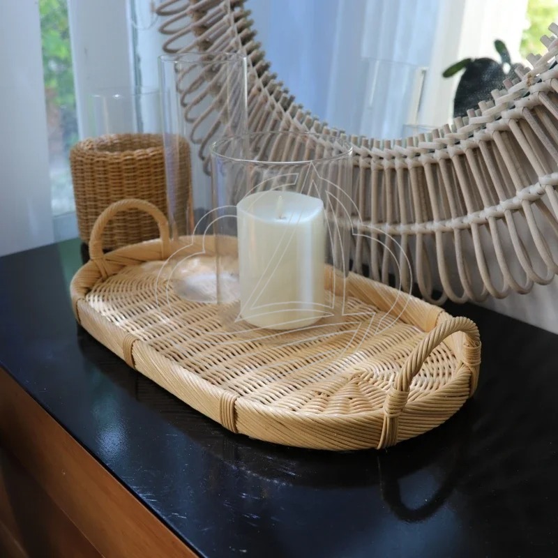 Handmade Woven Rattan Decor Tr – Rattan Tray Handle Bewertung und Preis