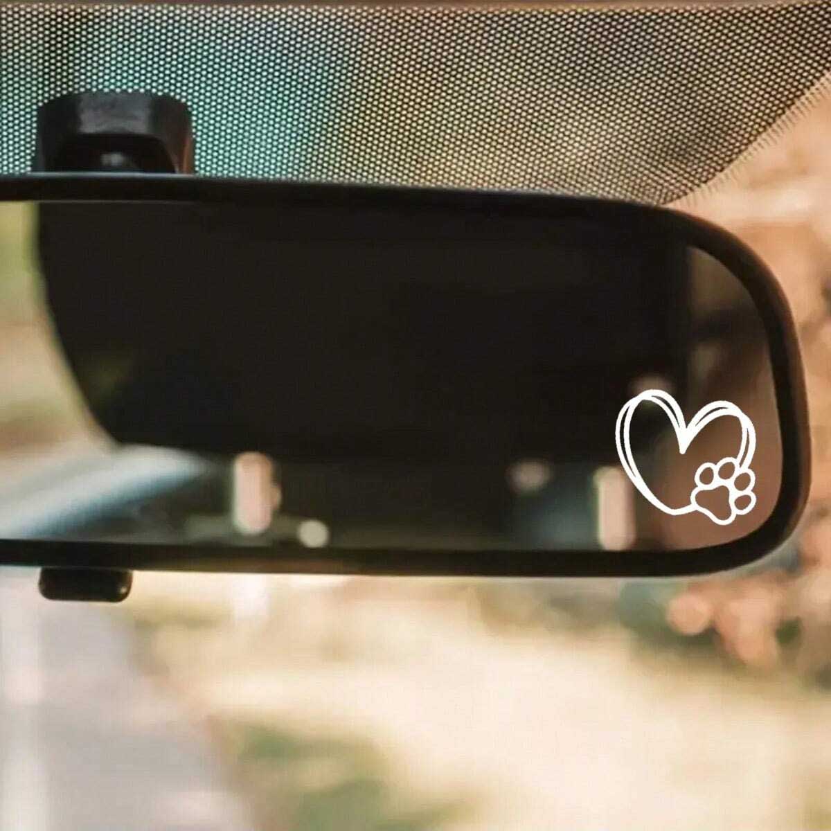 2pcs Heart Paw Print Rearview  – Interior Design Journal Bewertung und Preis