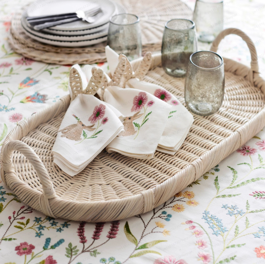 Handmade Woven Rattan Decor Tr – Rattan Tray Handle Bewertung und Preis