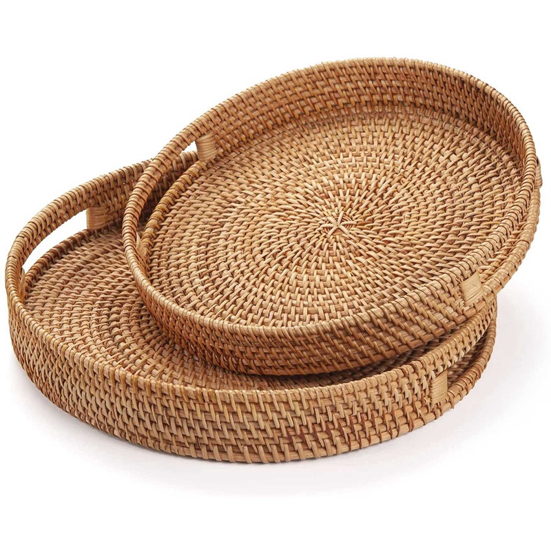 Round Rattan Serving Tray Deco – Rattan Tray Handle Bewertung und Preis