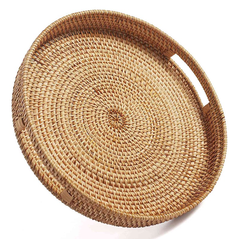 Round Rattan Serving Tray Deco – Rattan Tray Handle Bewertung und Preis