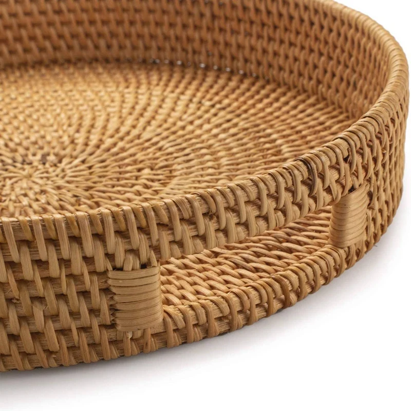 Round Rattan Serving Tray Deco – Rattan Tray Handle Bewertung und Preis