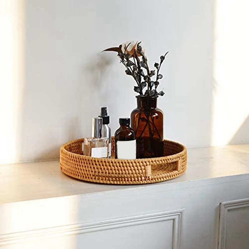 Round Rattan Serving Tray Deco – Rattan Tray Handle Bewertung und Preis