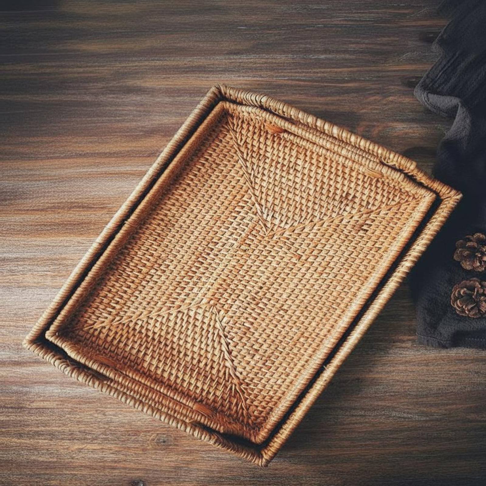 Woven Rattan Tray with Handles – Rattan Tray Handle Bewertung und Preis