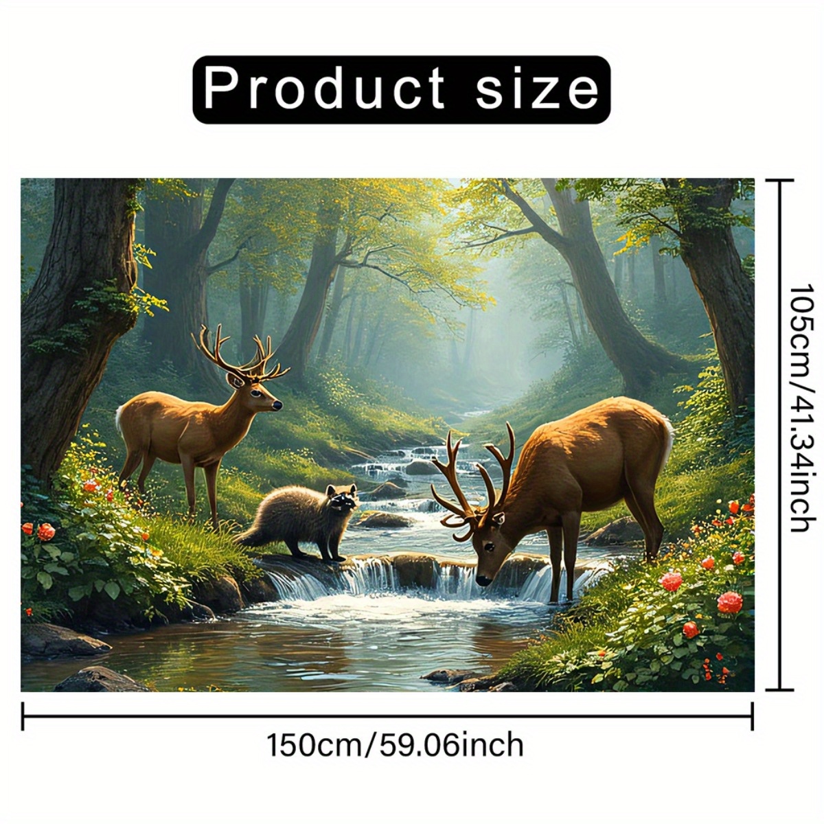 Deer Forest Stream Wall Mural  – Interior Design With Wallpaper Bewertung und Preis