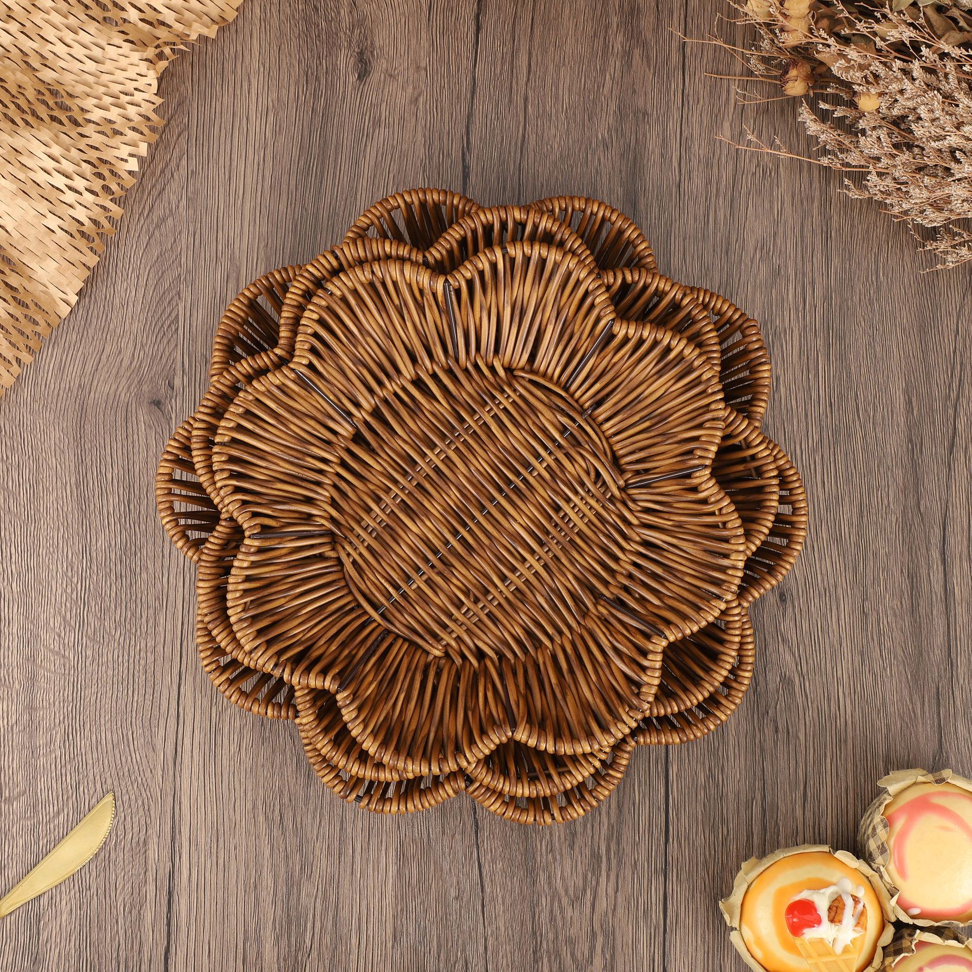 Handwoven Rattan Style Storage – Rattan Tray Handle Bewertung und Preis