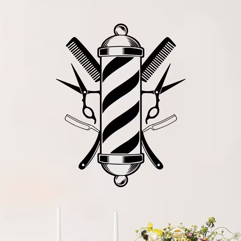 Barber Shop Wall Sticker Vinyl – Interior Design With Wallpaper Bewertung und Preis