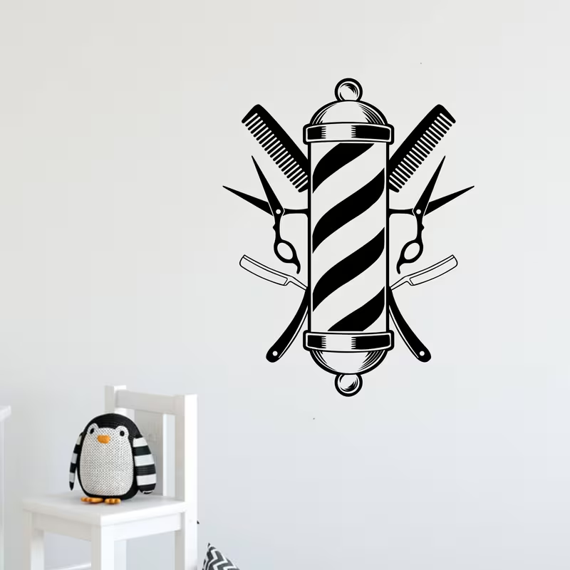 Barber Shop Wall Sticker Vinyl – Interior Design With Wallpaper Bewertung und Preis